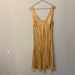 Reformation Lila Silk Dress - Gold